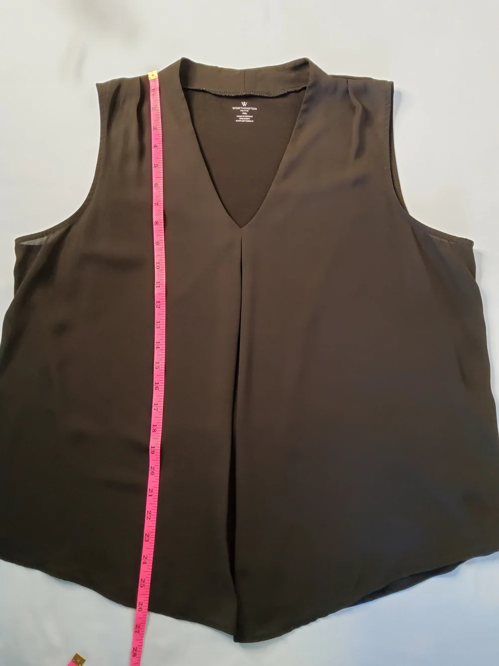 Worthington Black V-Neck Sleeveless Chiffon Camisole - Picture 3 of 6